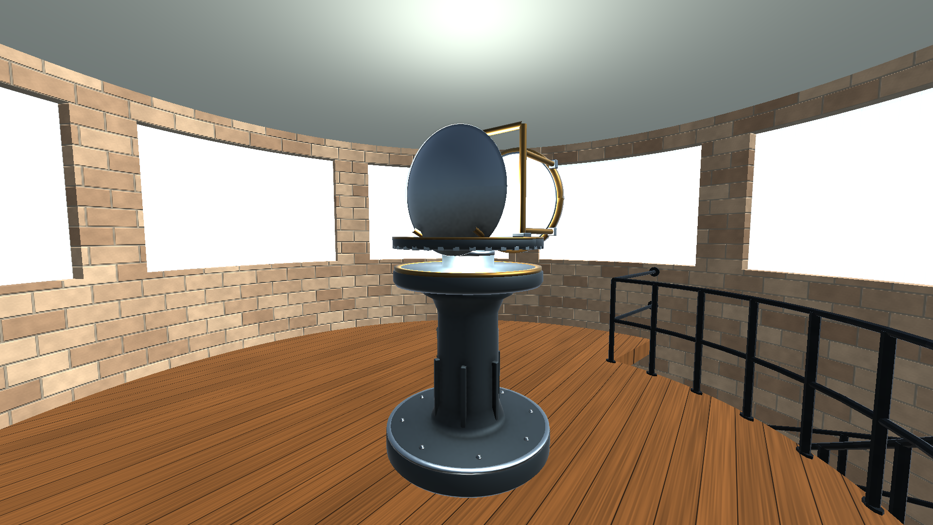 Lighthouse lantern assembly above the stairs